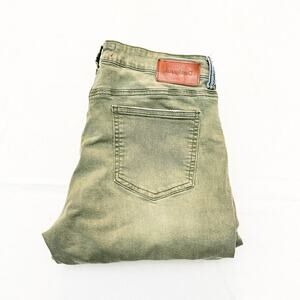 Desigual Cobain Carpenter Skinny Cropped Jeans Olive Green Denim Size EUR 40/8